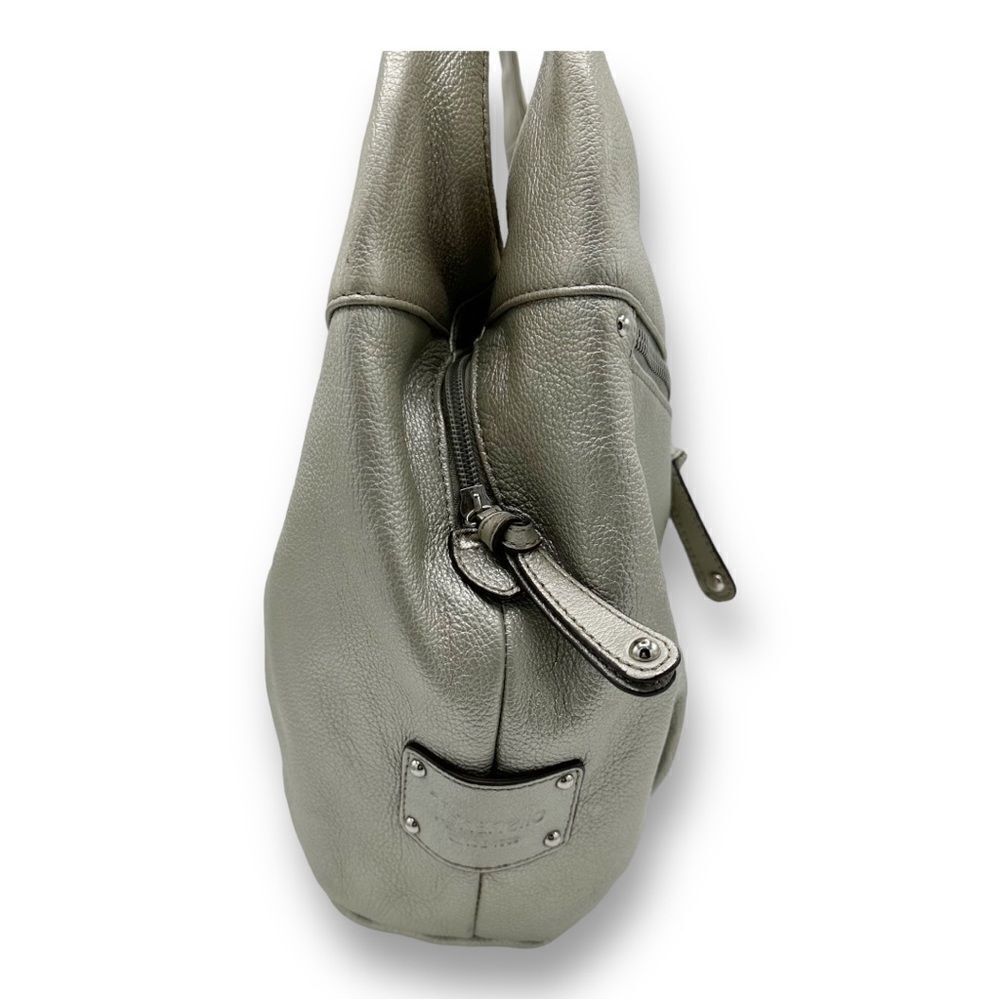 Tignanello Metallic Silver Leather Hobo Bag - Picture 3 of 13